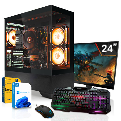 Gamer PC Set Ryzen 5 9600 Radeon RX 9060 XT 16GB 32GB DDR5 1TB NVMe 24 Zoll TFT