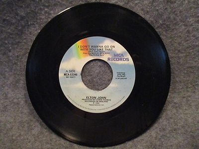 45 RPM 7'' Record Elton John Rope Around A Fool 1988 MCA Records MCA-53345 VG+