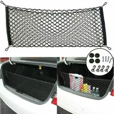 Universal Rear Cargo Trunk Storage Organizer Net For Car Plus mounting Points