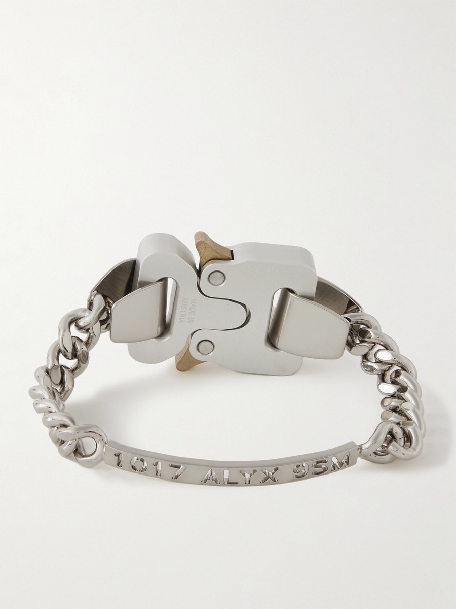 1017 ALYX 9SM Unisex Rollercoasted Buckle Bracelet, Silver 1017 ALYX 9SM Unisex Rollercoasted Buckle Bracelet, Silver