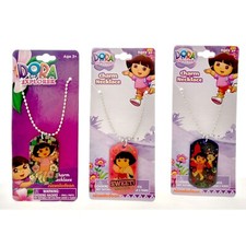 Dora The Explorer 18" Pendant Dog Tag Charm Necklace Chain 12 PCs Asstd. New
