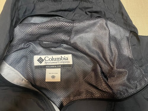 COLUMBIA Vintage Youth 18/20 Hooded Zip Up Jacket Waterproof Mesh Lined Black - Picture 5 of 11