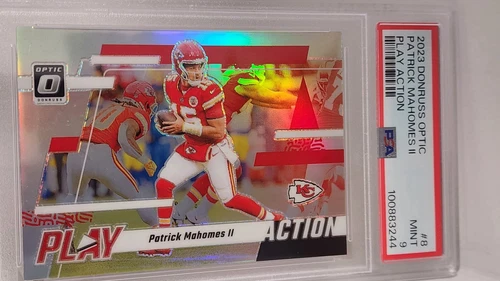 2023 Donruss Optic Patrick Mahomes II Play Action Holo Prizm #8 PSA 9 Chiefs