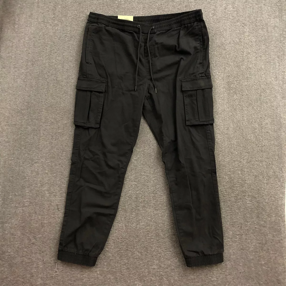 Goodfellow & Co Mens Target Cargo Joggers Black Sz Large Pockets Drawstring  NWT