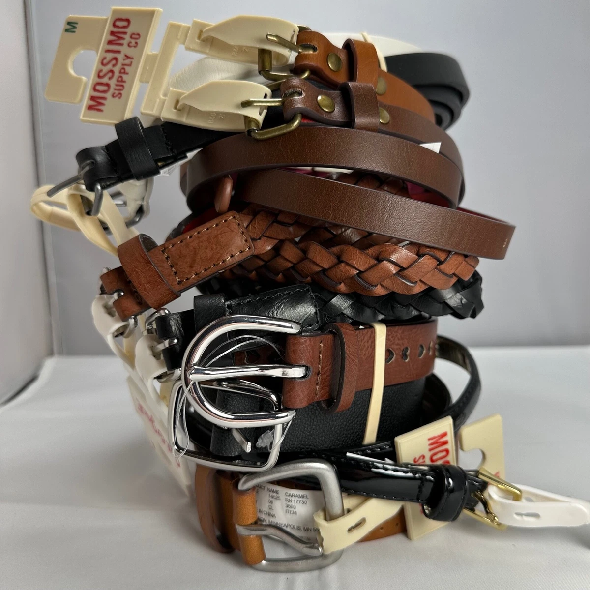MOSSIMO gold hardware blk leather belt Mossimo Leather Black Belts for Women for sale | eBay main image 2