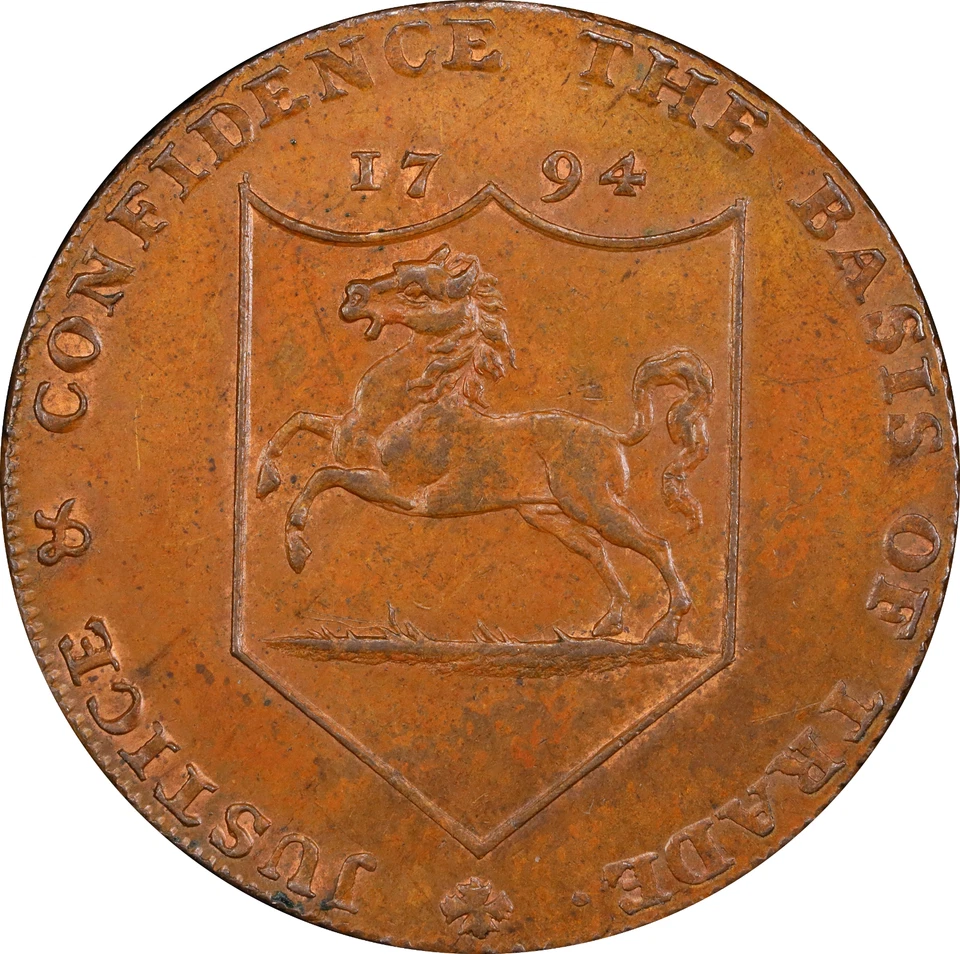 1794 Great Britain Kent, Hawkeurst Conder 1/2 Penny - PCGS MS63 BN - Choice Unc. - Image 2 of 4