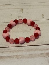 Valentine Heart Beaded Bracelet Girls Kids Jewelry Handmade Valentine Gifts