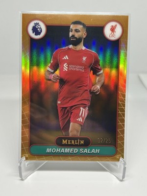 Mohamed Salah 2026 Topps Merlin Premier League #115 Orange Refractor /25