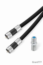 50 Ft Black RG6 Coaxial Cable Internet HD TV Satellite Antenna with Barrel 50ft