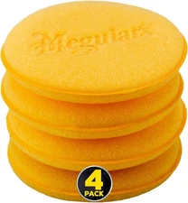 Meguiar's 4" Foam Applicator Pads, 4 Count - Ultra-Soft Hand Applicators with a