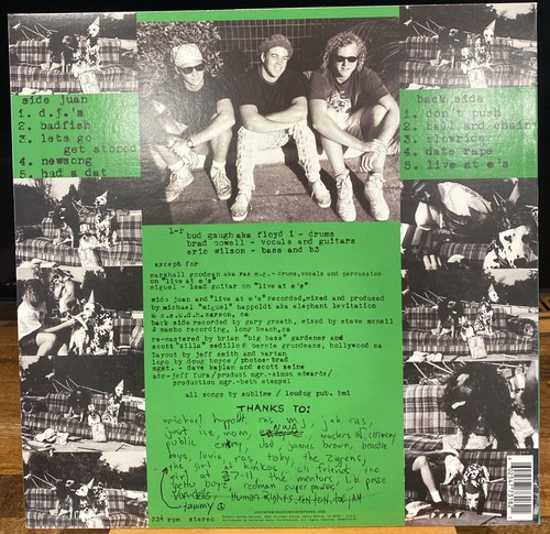 Sublime - Jah Won’t Pay The Bills LP 2016 US RSD Limited Edition VG+ - Picture 2 of 3