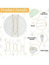 3PCS Plate Hanger 6/8/10 Inch Wall Plate Hangers 6/8/10 Inch for the Wall Invisi