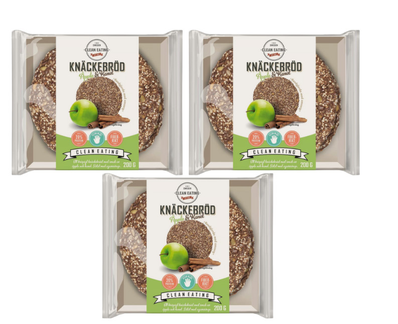 3x 200 g de pan crujiente de manzana y canela para comer limpio: ¡una dulce...