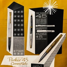1963 Parker 45 Convertible Pen Advertisement Vintage Writing Instruments DWXX2