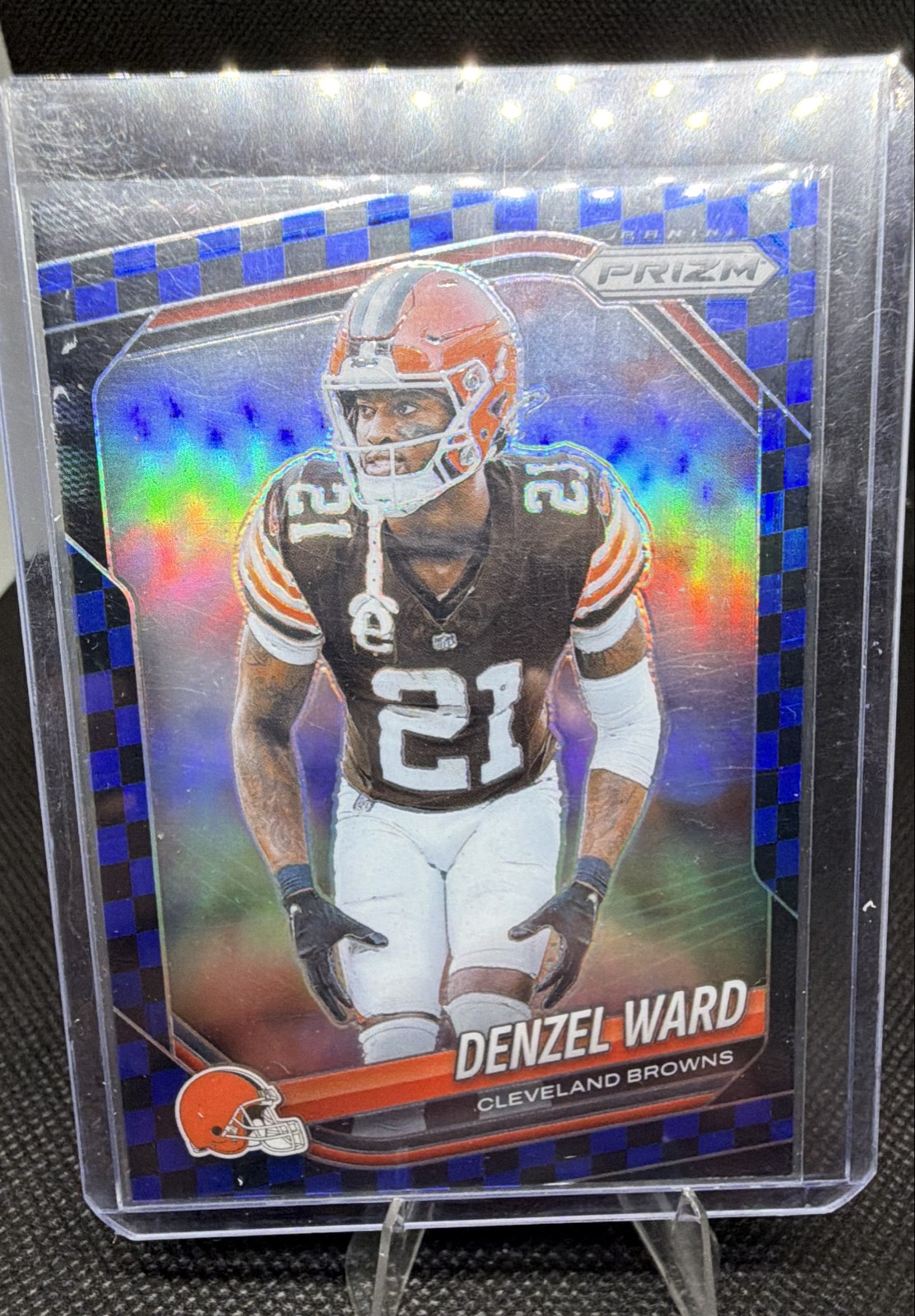 2025 panini Prizm Denzel Ward Blue and Black Checkerboard SSP 