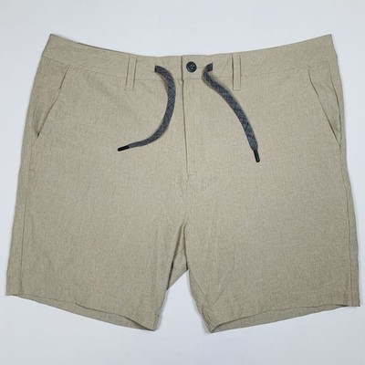 Fish Hippie Isla Waterside Performance Short Men 38/7 Beige Drawstring Stretch