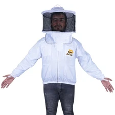 Beekeeping Cotton Jacket Round Veil – Premium Unisex Beekeeper Suit-BINI BEES