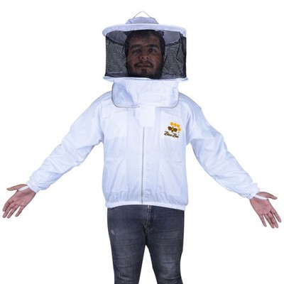 Beekeeping Cotton Jacket Round Veil   Premium Unisex Beekeeper Suit-BINI BEES