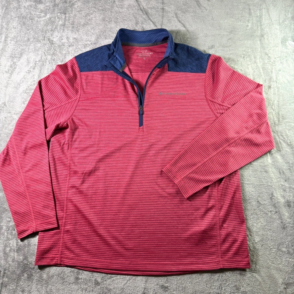 Camisa Pullover Vineyard Vines Performance Para Hombre XL Rosa Azul Rayas Foto 2 de 4