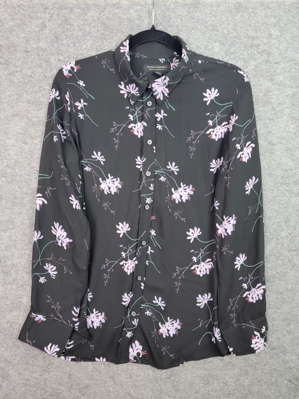 Banana Republic Dillon Classic Fit Shirt M Floral Button Down Long Sleeve Top