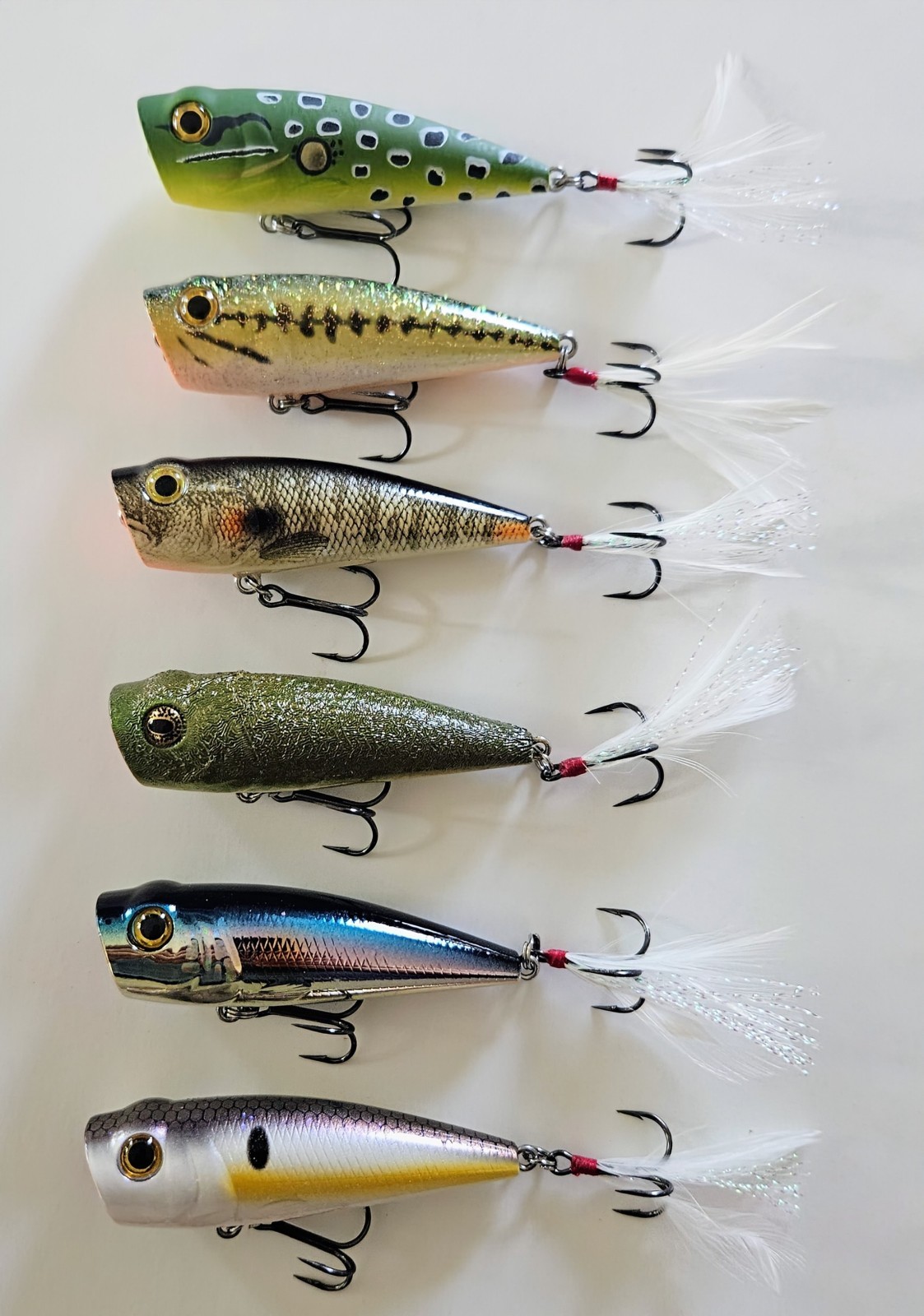 (6) H2O Xpress TWP Topwater Poppers 1/4 oz 2-1/2" 6 Colors In Set Pre-Owned  - Image 6