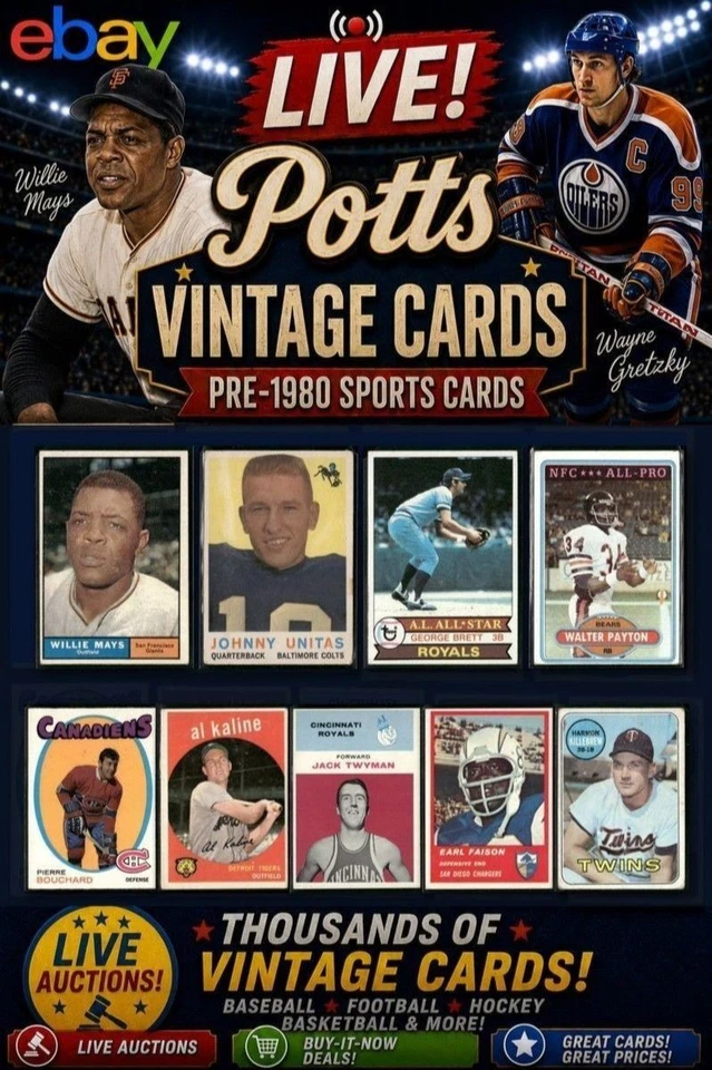 Only Vintage, HUNDREDS of Hall of Famers, Low Starts - All Sports!