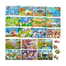 Chivao 18 Pack 30 Pieces Puzzles for Kids Ages 4-6 Wooden Toddler P... Fast Ship