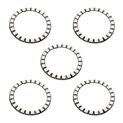 24 Bits RGB LED Rings 24 X WS2812B 5050 Lamp Light with Integrated Drivers, A...