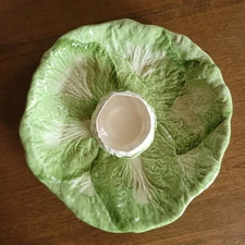 Hearth And Home Designs Vintage 14” Lettuce Cabbage Serving Platter Chip & Dip