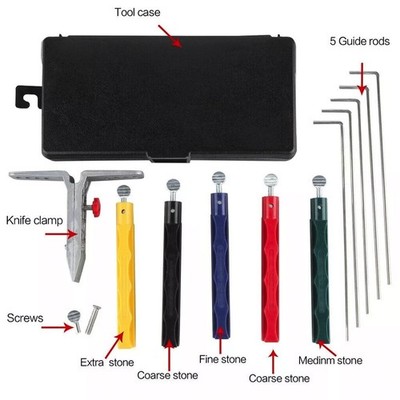 Deluxe 5-Whetstones Set Sharpening System For Lansky Deluxe Tool Knife Sharpener