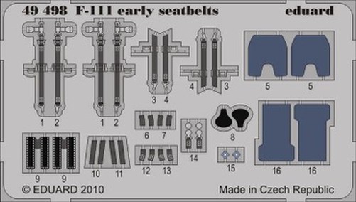 Eduard 49498 1/48 F-111 Aardvark Early Seatbelts for Hobby Boss