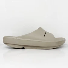 Oofos Unisex OOahh Beige Open Toe Slip On Slide Sandal Size M 7 W 9