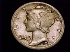 1917-S  Mercury Dime, Very Good grade