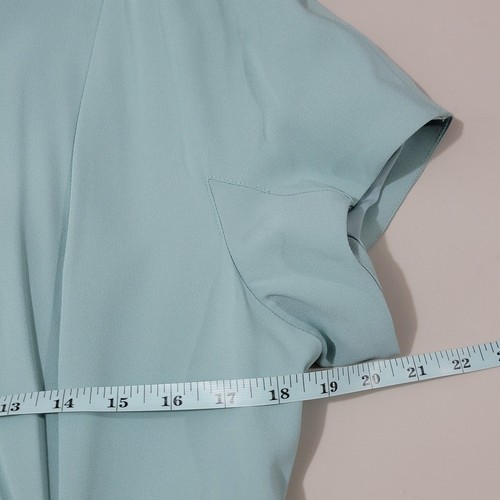 Max Mara Weekend Dress 14 Aosta Blue Midi Formal Party Ruched Asymmetrical READ! - Picture 8 of 14
