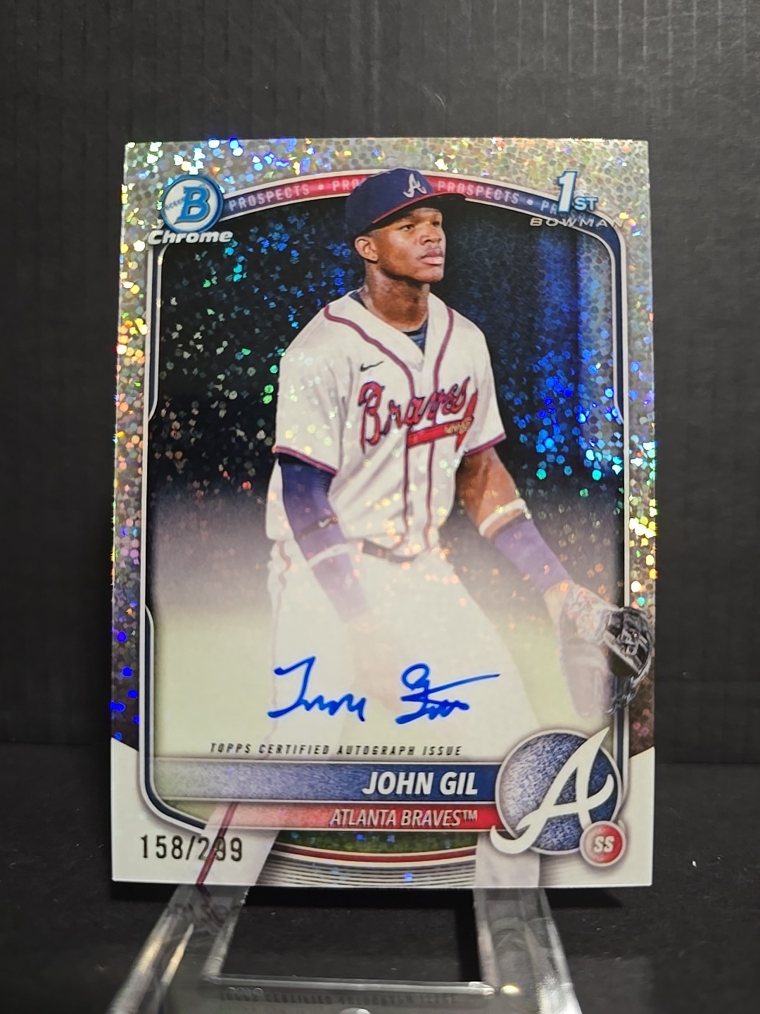 2025 Bowman Chrome - Prospect Autographs John Gil #CPA-JG Speckle Refrac 158/299