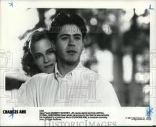 1989 Press Photo Robert Downey Jr. and Cybill Shepherd star in "Chances Are."