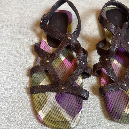 Miu Miu Echtleder Open Toe Nieten Riemchen Sandalen braun Gr. 37 US 6,5 - Bild 2 von 8