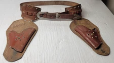Vtg 1950's Gene Autry Leather studded double holster