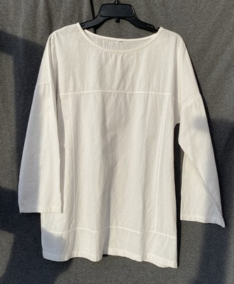 Unique Cotton Long Sleeve Pullover Shirt Womens M