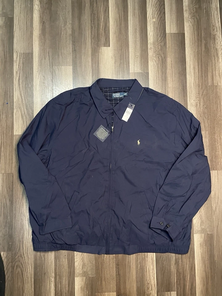 Polo Ralph Lauren Jacket Mens 4XLT Tall Blue Bomber Plaid Lined NWT Multi stock - Image 2 of 4