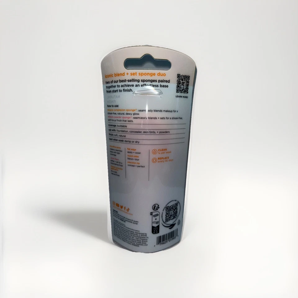 Real Techniques Mezcla Icónica + Set Maquillaje Esponja Dúo, Naranja y Rosa, 2 Unidades Foto 4 de 4