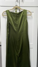Ann Taylor belted sleeveless green silk dress, size 0