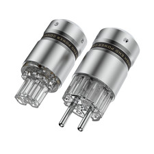 HiFi Power Plug Rhodium Plated EU Schuko AC IEC C13 C15 DIY Cable Connector