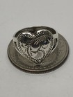 Sterling Silver Etched Floral Heart Design Ring Stamped Mexico 2.4 Grams Size 5 — photo 10