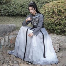 Weijin Hanfu Set Printed Men Chinese Style Swordsman Traditional Ancient Costume