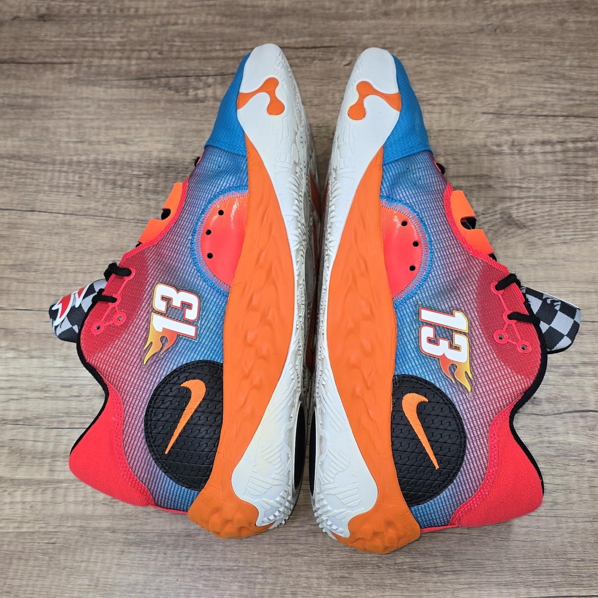 Nike PG 6 NRG x Hot Wheels Men's Size 14 Blue Orange Red Sneakers