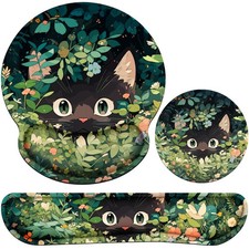 Ergonomic Keyboard Wrist Rest, Mouse Pad with Wrist Rest Anime, Cat Gaming Mo...