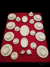 Noritake Commander White China Set 3/600 Made in Japan 8 Place Settings Mint