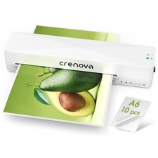Crenova Laminator Machine with 10 Laminating Sheets, A4 Clear