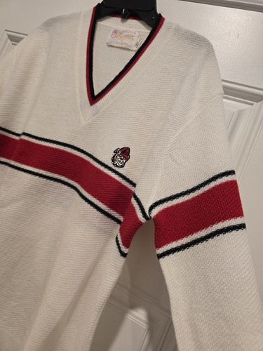 Vintage Georgia Bulldogs Gepner Sportswear Acrylic V-Neck Sweater Size Large USA - Picture 5 of 15